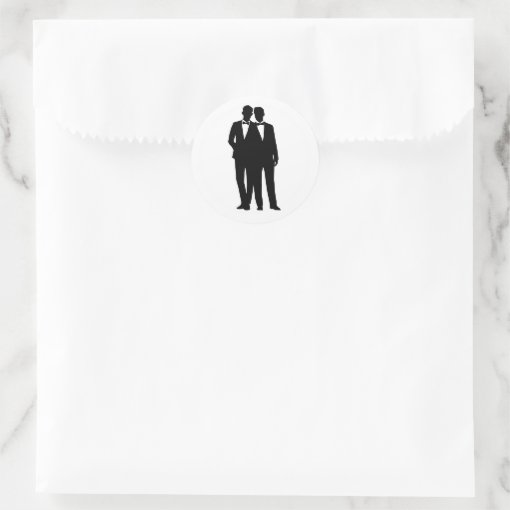 2 Grooms Silhouette Gay Couple Wedding Stickers Zazzle