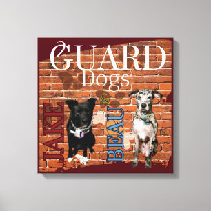 2 guard dogs canvas print