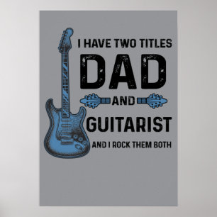2 Guitarist Shirt Gift Music Lover Guitar Dad Poster