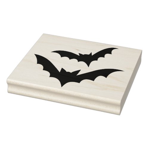 2 Halloween Bats Silhouette Rubber Art Stamp