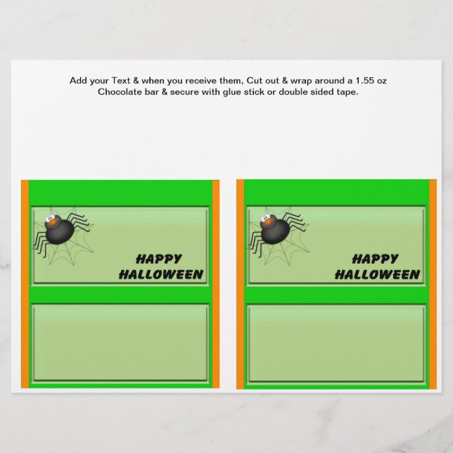 2 Halloween Custom Hersheys Candy Bar Wrappers (Front)
