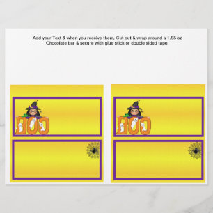 2 Halloween Custom Hersheys Candy Bar Wrappers