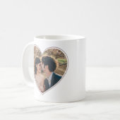 2 Heart Shaped Photos Simple Easy Personalized Coffee Mug (Front Left)