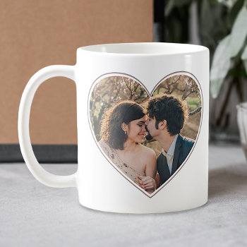 2 Heart Shaped Photos Simple Easy Personalized Coffee Mug by PictureCollage at Zazzle