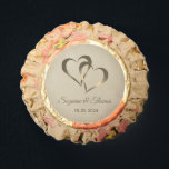 2 Hearts Gold Reese's Peanut Butter Cups<br><div class="desc">Fun and elegant party favors for Bridal Shower,  Rehearsal Dinner,  Wedding Reception or Anniversary.  Personalize for your event.</div>