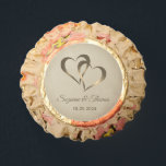 2 Hearts Gold Reese's Peanut Butter Cups<br><div class="desc">Fun and elegant party favors for Bridal Shower,  Rehearsal Dinner,  Wedding Reception or Anniversary.  Personalize for your event.</div>