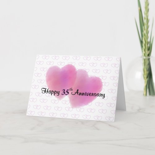 2 Hearts Happy 35th Anniversary Card