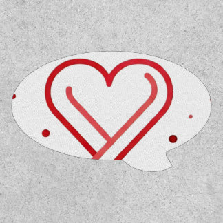 2 hearts minimal art patch