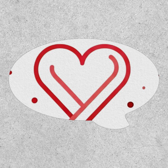 2 hearts minimal art patch (Front)