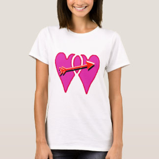 2 Hearts Together in Love - Arrow Template T-Shirt
