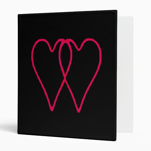 2 Hearts Together in Love The MUSEUM Zazzle Gifts 3 Ring Binder (Front/Inside)
