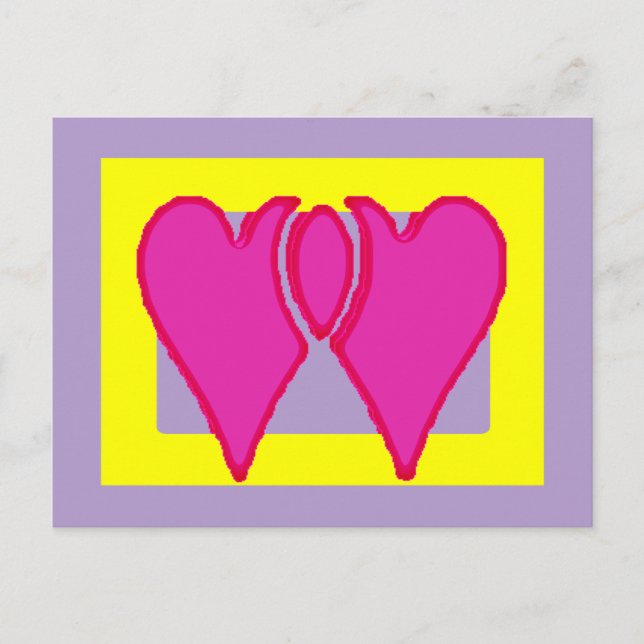 2 Hearts Together Love jGibney The Museum Zazzle  Postcard (Front)
