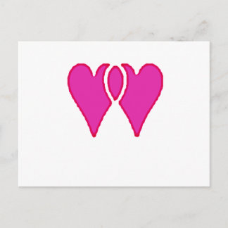 2 Hearts Together Love RB Template Postcard
