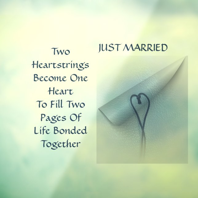 2 Heartstrings 2 Pages 1 Life Wedding Mirror Auto Window Cling (Sheet 3)