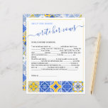 2 Help the Bride Write Her Vows Bridal Shower Game
