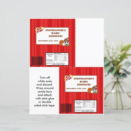 2 Hershey's Large Bar Wrapper All-Star Red (Standing Front)