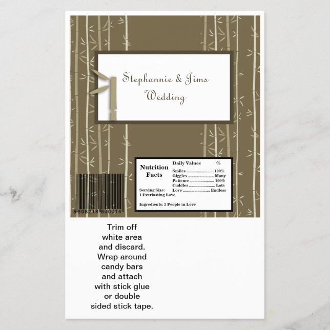 2 Hershey's Large Bar Wrapper Bamboo Bliss (Front)