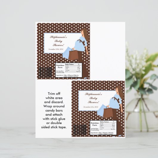 2 Hershey's Large Bar Wrapper Blue Mod Mom Polka D (Standing Front)