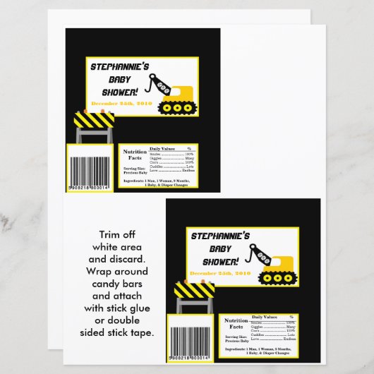 2 Hershey's Large Bar Wrapper Construction (Front/Back)