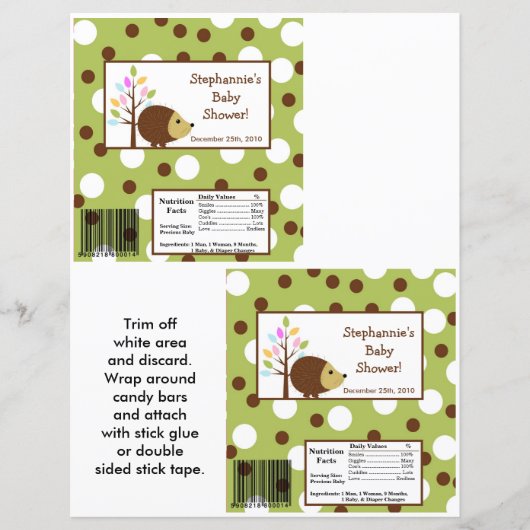 2 Hershey's Large Bar Wrapper Forest Friends (Front)