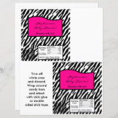 2 Hershey's Large Bar Wrapper Hot Pink Zebra Print (Front/Back)