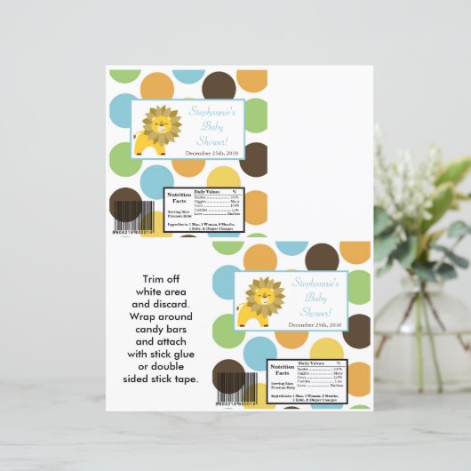 2 Hershey's Large Bar Wrapper Jungle King Lion Saf (Standing Front)