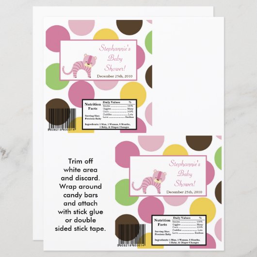 2 Hershey's Large Bar Wrapper Jungle Queen Tiger (Front/Back)