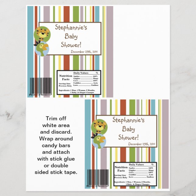 2 Hershey's Large Bar Wrapper Jungle Tales Safari (Front)