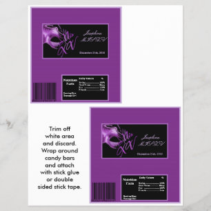 2 Hershey's Large Bar Wrapper Mis XV Purple Morado