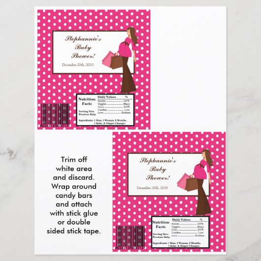 2 Hershey's Large Bar Wrapper Mod Mom Polka D (Front)
