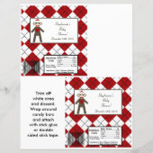 2 Hershey's Large Bar Wrapper Red Sock Monkey (Front)