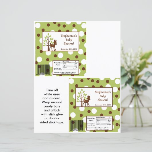 2 Hershey's Large Bar Wrapper Woodland Friends (Standing Front)