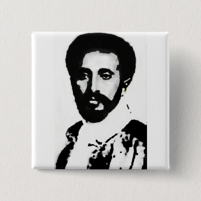 2" HIM Haile Selassie I Badge Pinback Button (Front)