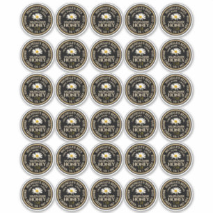 2" Honey Standard Mason Jar Canning Lid with Daisy Sticker