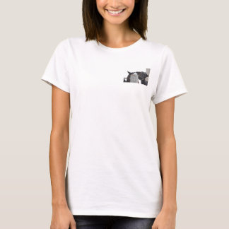 2 Horses chewing on a Snowy Fence T-Shirt