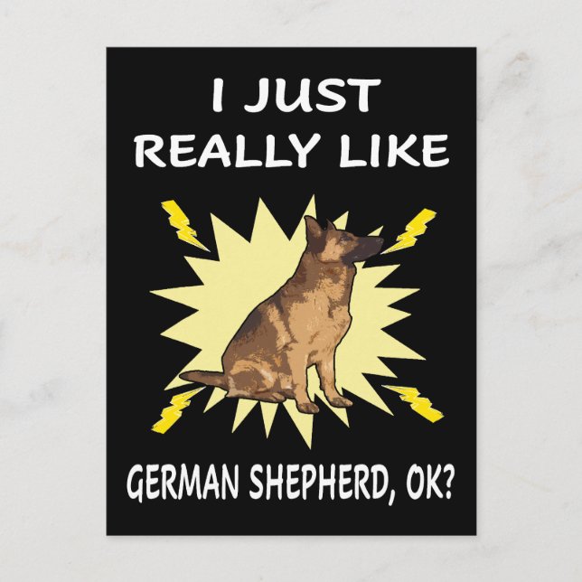 2 I Just Really Like German Shepherd OK Postcard (Front)