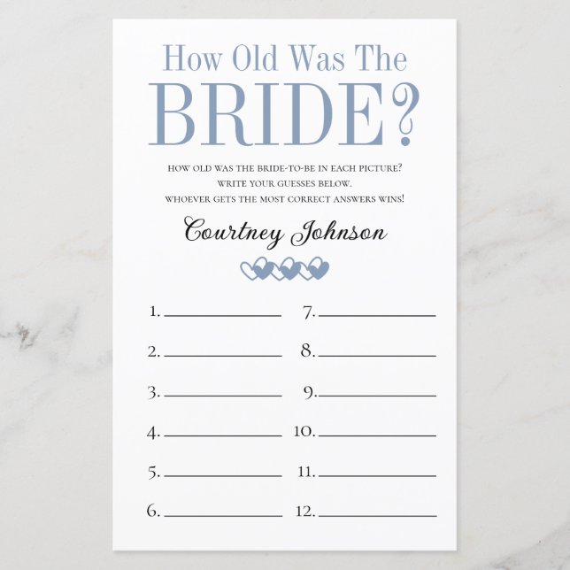 2 in 1 Bridal Shower Games (Front)