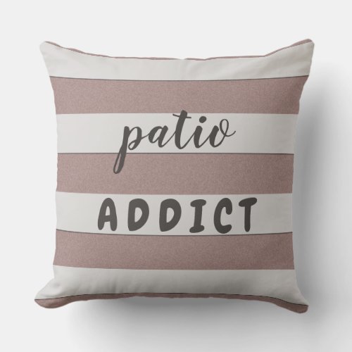 2 in 1 Grey Stripes Custom Color with Custom Text Outdoor Pillow