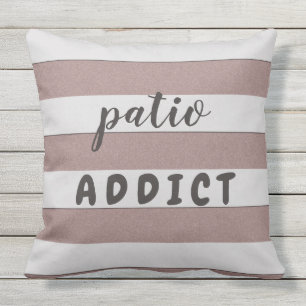 2 in 1 Grey Stripes Custom Color with Custom Text Outdoor Pillow