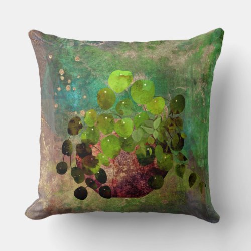 2 in 1 Industrial loft style rusty custom and teal Throw Pillow