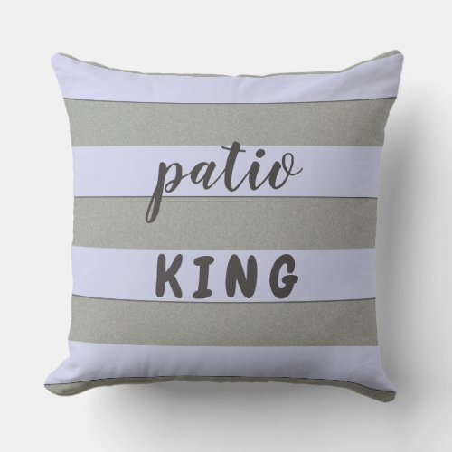 2 in 1 Pastel Blue Stripes Custom Color and Text Outdoor Pillow