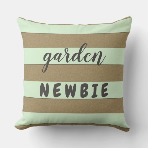 2 in 1 Pastel Green Stripes Custom Color and Text Outdoor Pillow