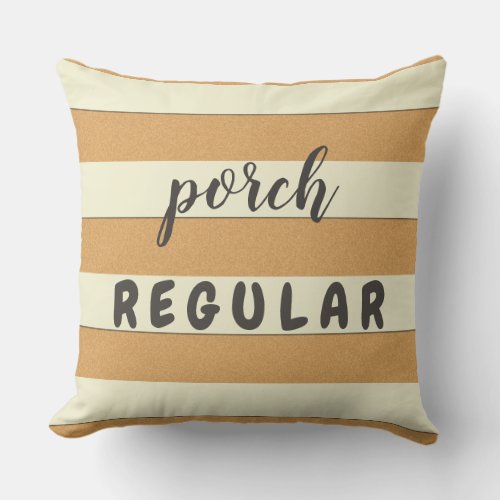 2 in 1 Pastel Yellow Stripes Custom Color and Text Outdoor Pillow