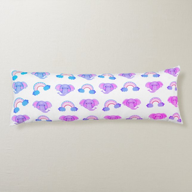 2 In 1 Rainbows & Elephant Heads Body Pillow (Back)
