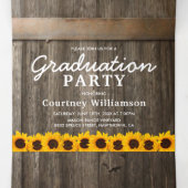 2 in 1 Rustic Sunflower 2024 Graduation Tri-Fold Invitation (Inside Middle)