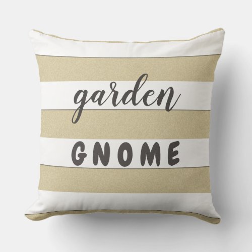 2 in 1 White Stripes Custom Color with Custom Text Outdoor Pillow