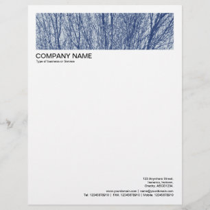 2 in Header 1/2 Inch Border - Birch Branches 02 Letterhead