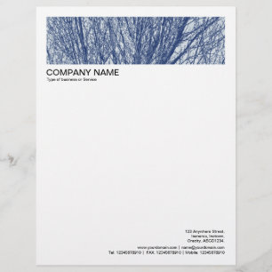 2 in Header 1/2 Inch Border - Birch Branches Letterhead