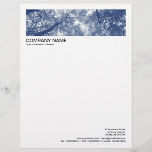 2 in Header 1/2 Inch Border - Blue Autumn 02 Letterhead