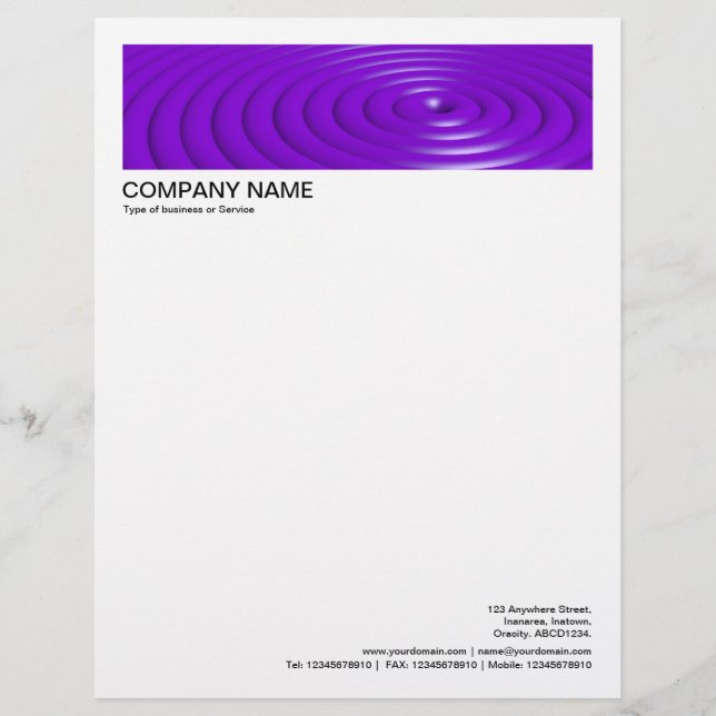 2 in Header 1/2 Inch Border - Concentric Rings Let Letterhead (Front)